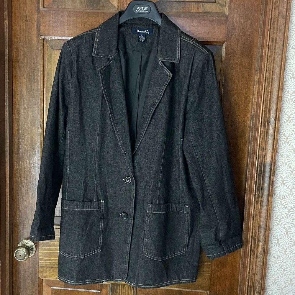 Denim & Co oversized black blazer, size 1X, NWOT